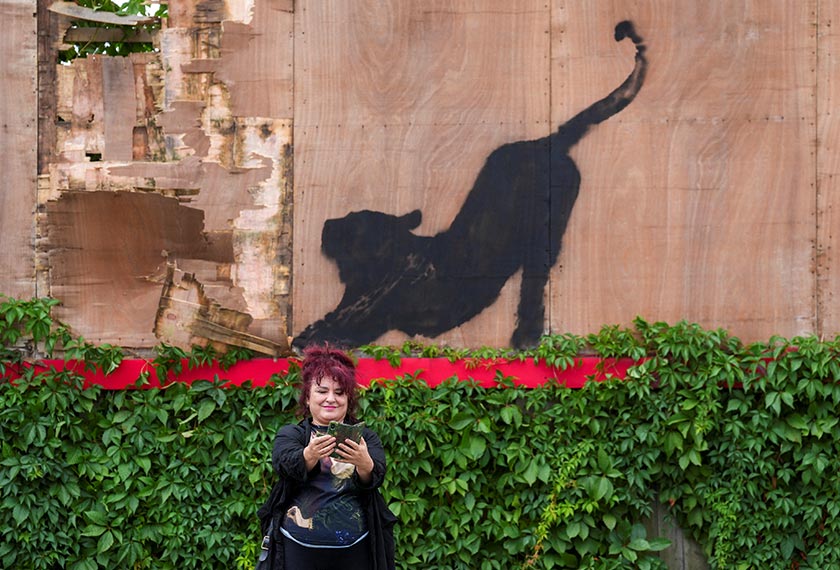 The new artwork of a cat, by the British artist Banksy, on Edgware Road, in London, Britain. - REUTERS