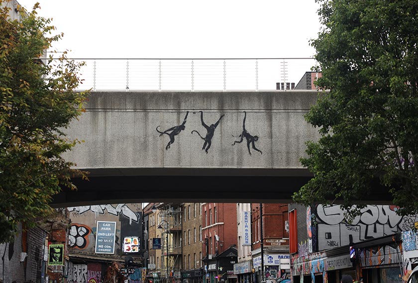 New artwork by the British artist Banksy is seen, in Shoreditch, London, Britain. - REUTERS