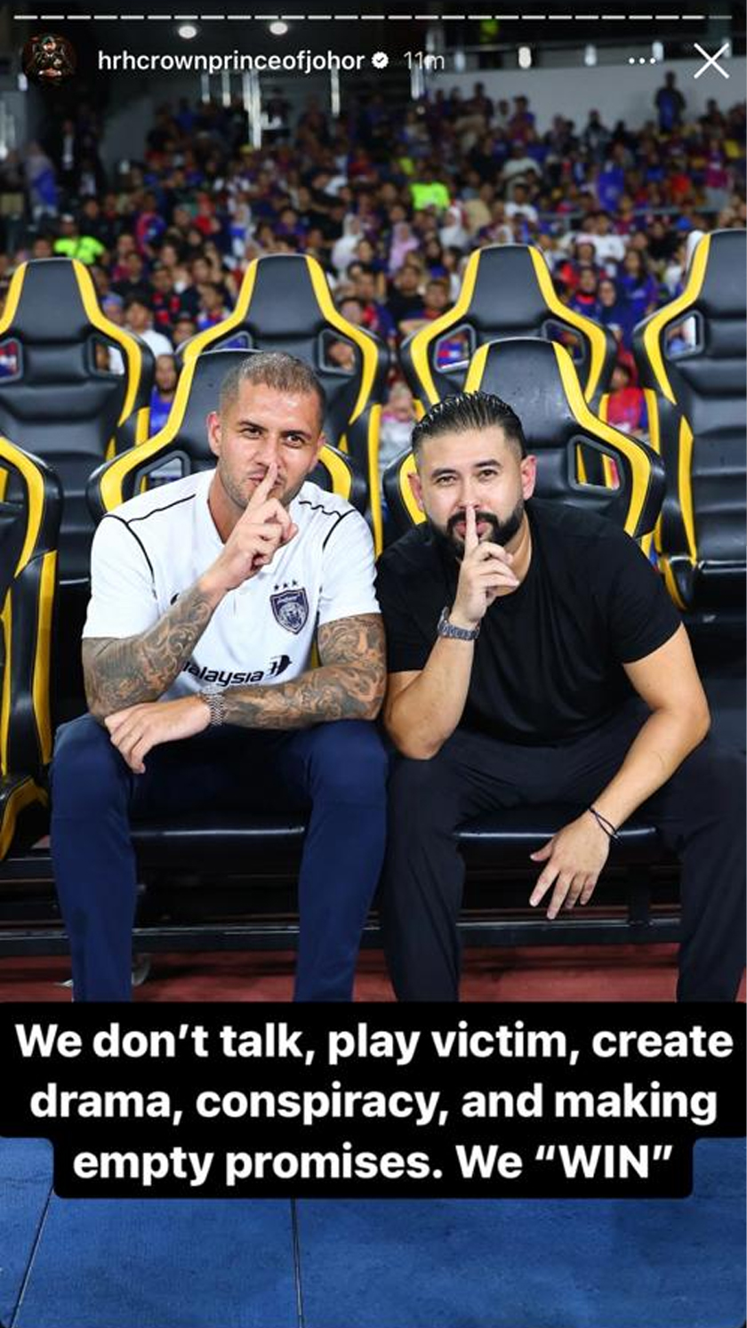 Ulasan Tunku Ismail dalam hantaran IG Story baginda.