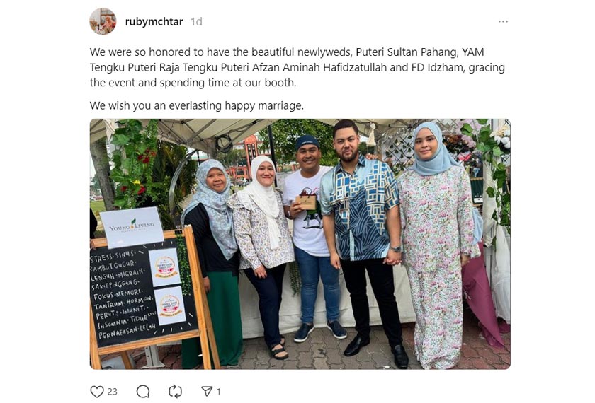 Tengku Puteri Raja Tengku Puteri Afzan Aminah Hafidzatullah dengan pasangannya, FD Idzham FD Iskandar