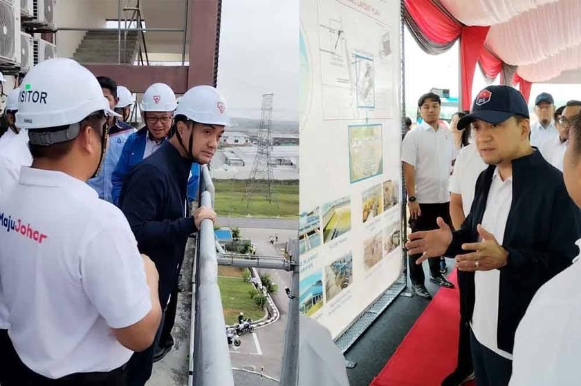 Onn Hafiz meninjau keadaan di PMU Kota Masai. Onn Hafiz berkata sesuatu pada lawatan di LRA), Sultan Iskandar pada Isnin. - Foto Sinar Harian