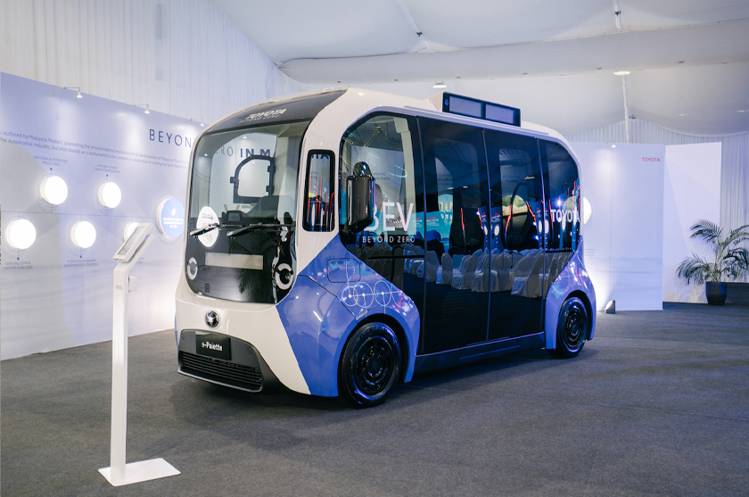 Toyota e-Palette, antara kenderaan elektrik bateri (BEV) yang dipamerkan.