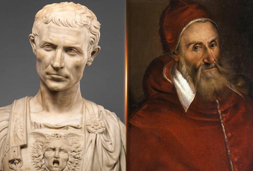 Pope Gregory XIII (right) introduced the Gregorian calendar, which we still use today, to fix the inaccuracies of the old Julian Caesar (left) calendar. - Astro AWANI