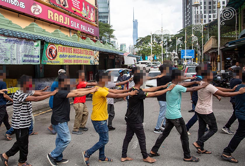 Jabatan Imigresen Malaysia (JIM) membuka cerita Tahun Baharu 2024 dengan menggempur 'port' warga asing di Brickfields, Kuala Lumpur pada Isnin.