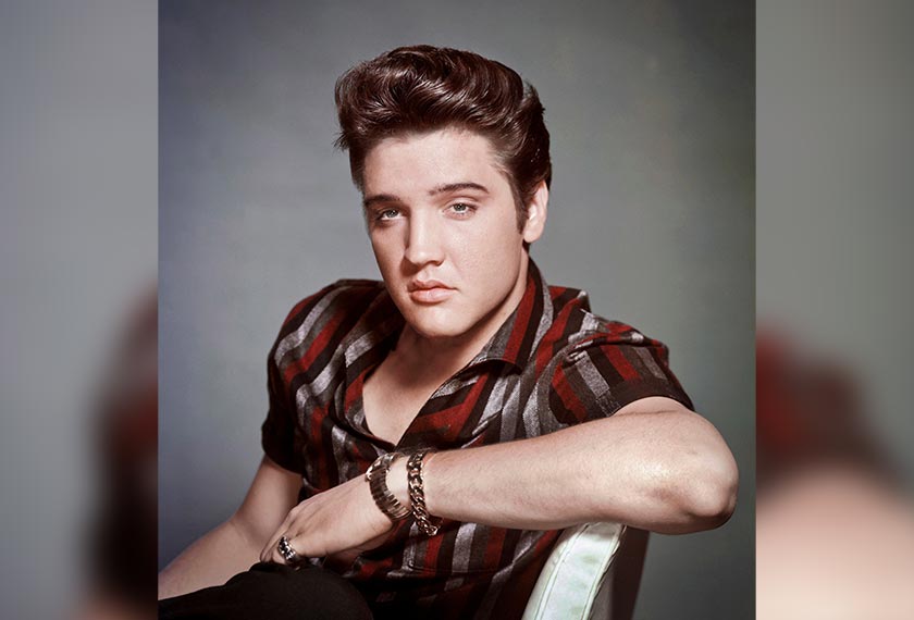 Elvis Presley poses in a studio portrait, in this undated handout image. - Elvis Presley Enterprises LLC/Handout via REUTERS