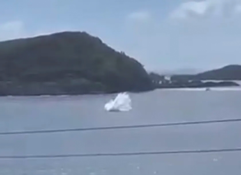 Imej yang menunjukkan pesawat ringan yang membawa Christian Oliver terhempas.