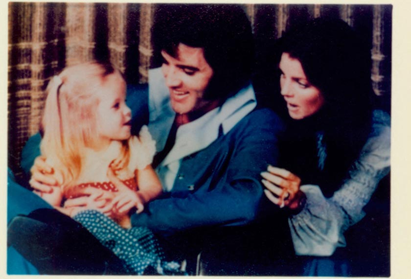 A family photo shows Lisa Marie Presley, Elvis Presley and Priscilla Presley in 1970, in this handout image. - Elvis Presley Enterprises LLC/Handout via REUTERS