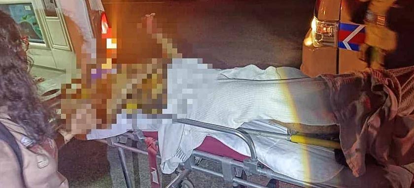  Salah seorang penumpang bas yang mengalami kecederaan parah. - Foto Sinar Harian