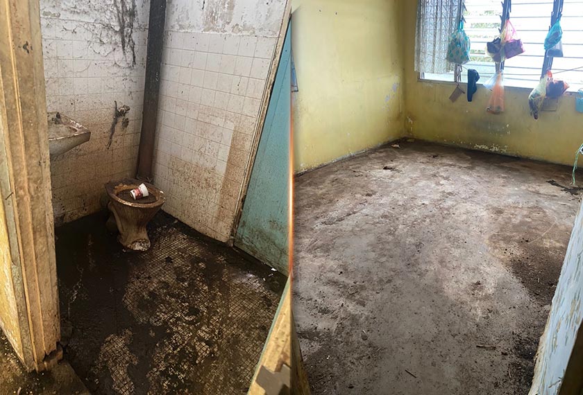 Keadaan rumah Miriam Kadir dan anaknya, Erwan Dahari yang sudah dibersihkan.