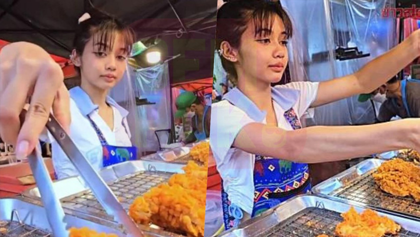 Yiwha mula meraih tumpuan selepas klip video dia menjual ayam goreng viral di internet.