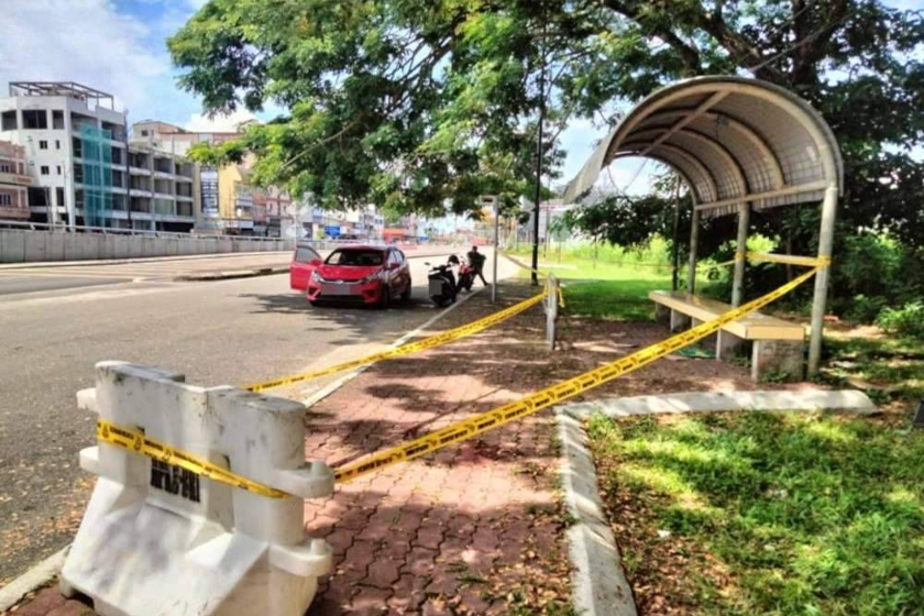 Lokasi kejadian mangsa ditemukan terbaring di perhentian bas di Kota Bharu. - Foto Sinar Harian