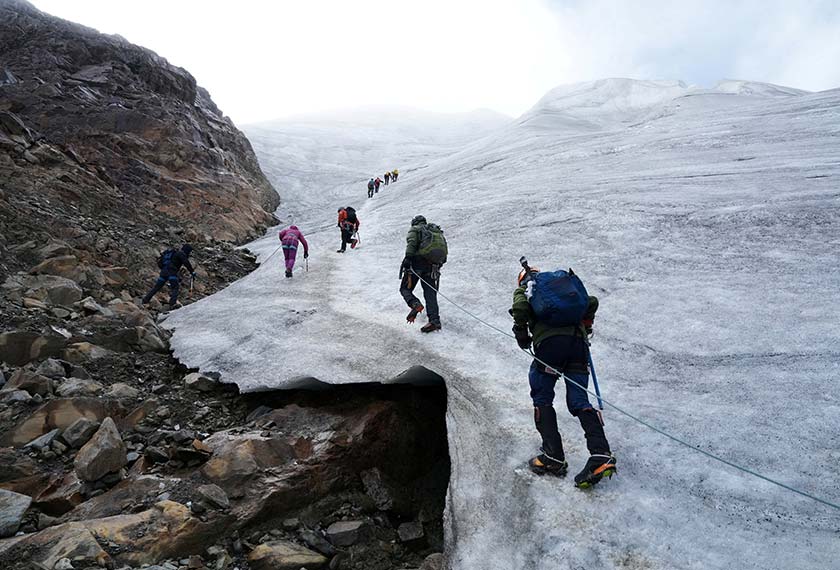 A group of tourists climb the Mateo mountain in the Peruvian Andes, Peru. - REUTERS/Angela Ponce 