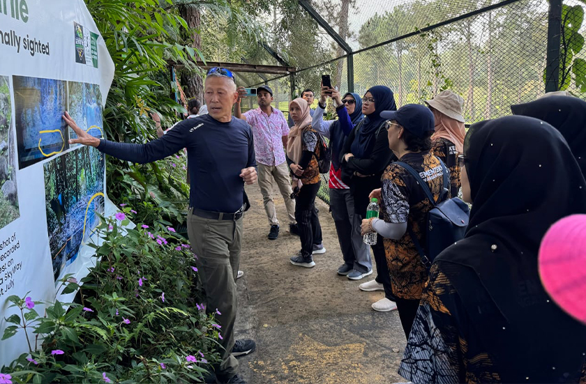 Para peserta mengabadikan usaha penghijauan mereka dengan menurunkan tanda tangan. - Foto CDC