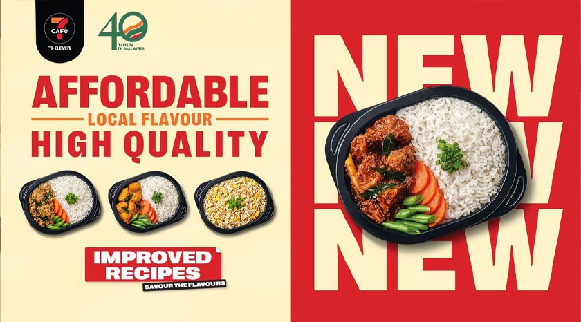 Antara menu sedia dimakan yang menjadi pilihan ramai dan mesti dicuba di 7CAFE oleh 7-Eleven adalah nasi goreng kampung berharga RM5.90, Nasi ayam Pad Kra Pao RM6.90, Nasi ayam masam manis RM8.90 dan pasta keju pedas RM7.90.