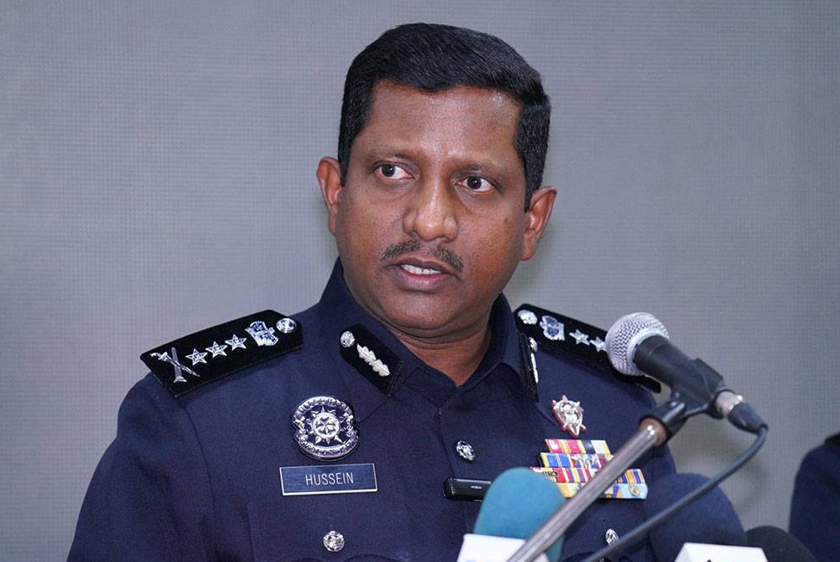 Hussein dalam sidang akhbar di Ibu Pejabat Polis Kontinjen (IPK) Selangor di sini pada Sabtu. - Foto Sinar Harian