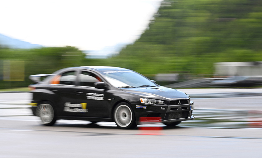 One of the participants from the More Than Equal Global Driver Development program drives on the training racetrack in Saalfelden, Austria. - REUTERS