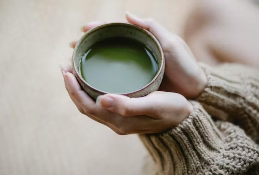 In countries such as Japan, matcha is traditionally whisked with water and served in a stone bowl. Charlotte May/Pexels