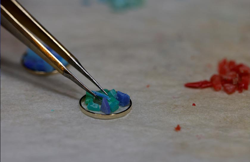 Japanese manicurist Naomi Arimoto makes a decorative nail tip using plastic waste which she collected from the beach, at her nail salon in Chigasaki, Kanagawa Prefecture, Japan. - REUTERS/Manami Yamada