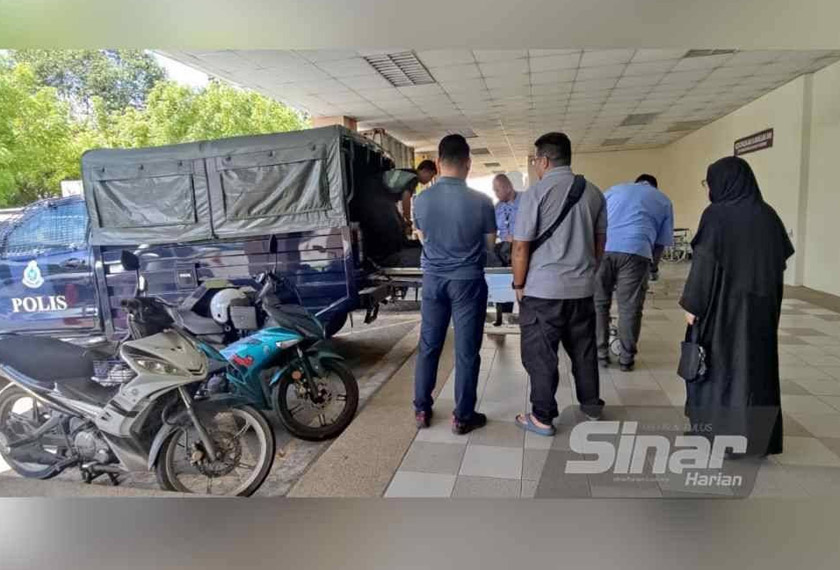 Jenazah Khairul Nizam tiba di Jabatan Forensik Hospital Sultanah Bahiyah, Alor Setar bagi tujuan bedah siasat sebelum dikebumikan pada Jumaat. - Foto Sinar Harian