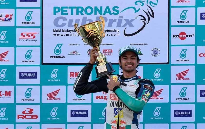 Md Izam Ikmal menguasai Kategori CP125. - Foto Sinar Harian