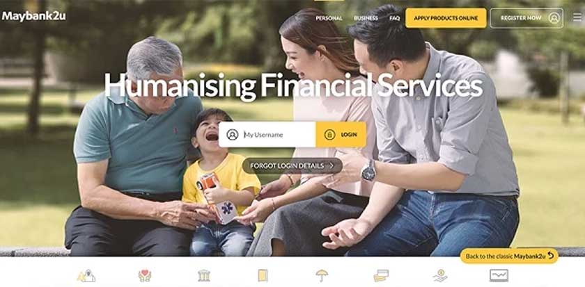 Laman web Maybank2U semasa. Foto Amanz