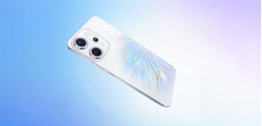 OPPO Reno14 Pro 5G dalam Opal White dengan ciri menarik kilauan seakan-akan ekor Duyung selari dengan trend semasa. - Foto OPPO Malaysia