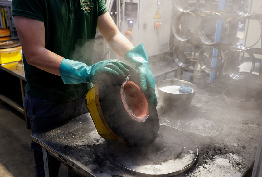 A person works at 140-year-old Fernandez y Roche Industrias Sombrereras Espanolas factory, which produces Orthodox Jewish hats, Spain, May 23, 2025. - REUTERS/Marcelo del Pozo/Filepic