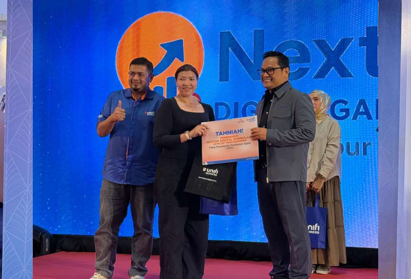 Perniagaan Minah Satay memenangi pakej Digital Marketing Solutions (DMS) oleh Unifi Business selaku juara sesi NextUp: Digital Gameplan. - Foto Unifi Business