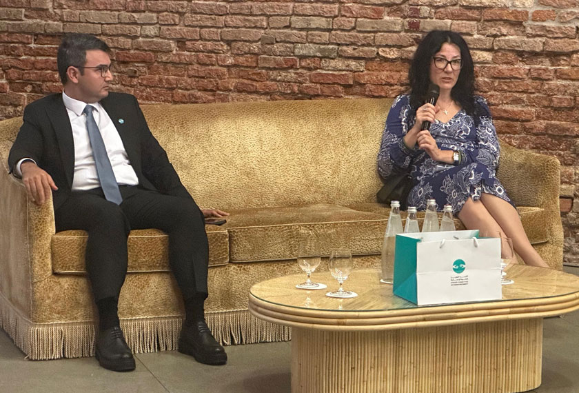 President of the Permanent Secretariat of the World Summit of Nobel Peace Laureates, Ekaterina Zagladina (right) with Ravan Hasanov. (left) - AWANI