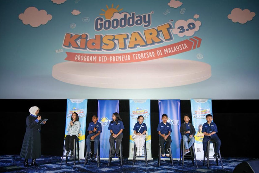 Barisan finalis Goodday KidSTART 3.0 hadir dalam sidang media bagi siaran episod akhir program keusahawanan kanak-kanak tersebut. - Gambar Goodday