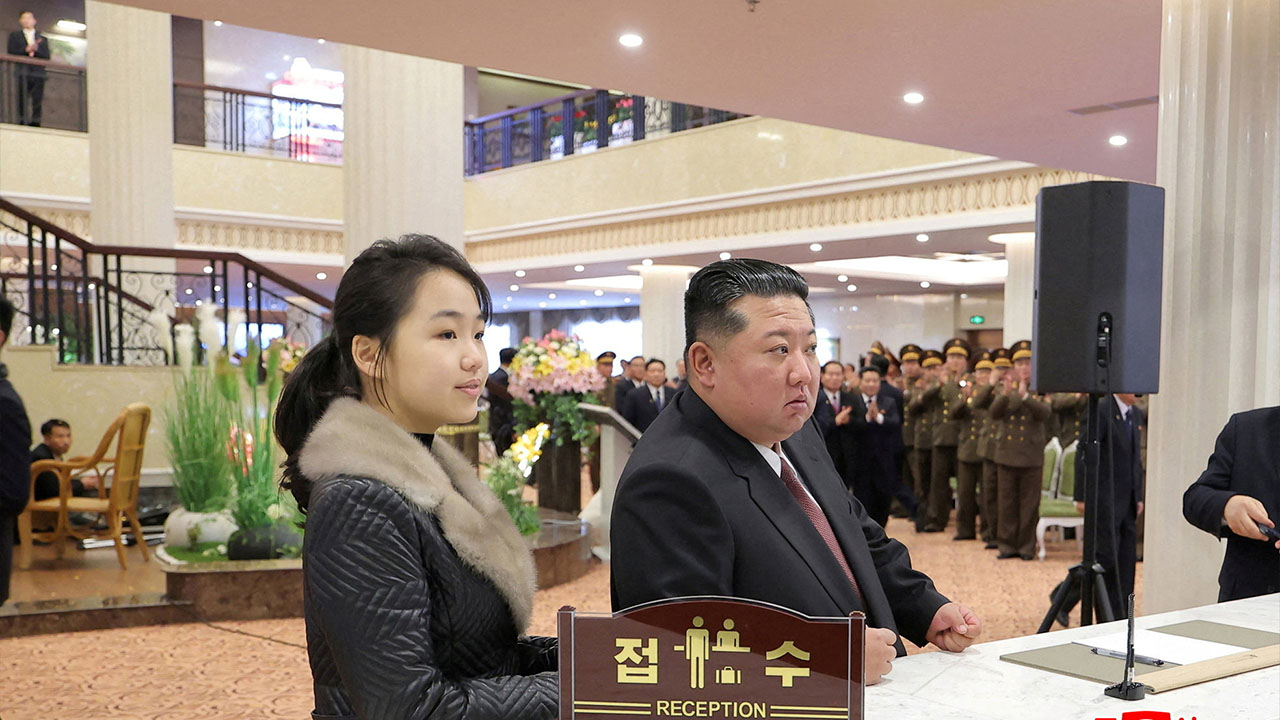 North Korea's Kim positioning daughter as successor, Seoul spy agency briefing says