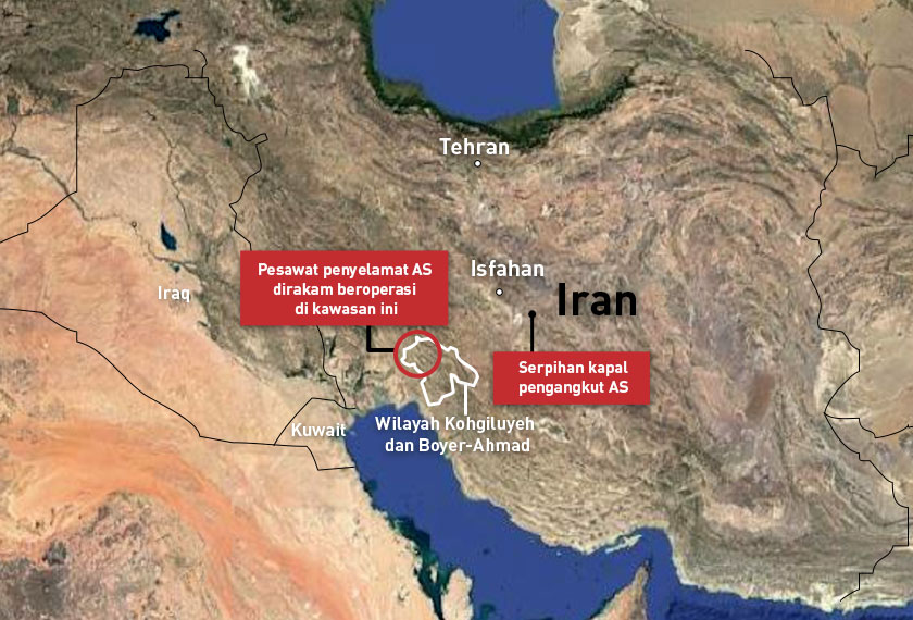 US airman rescue map