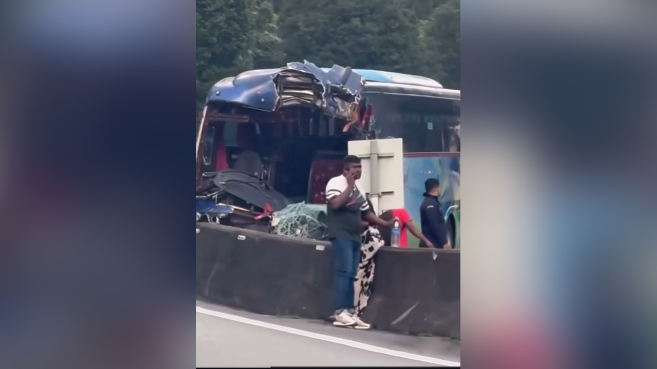 Tujuh cedera dalam nahas dua bas dan satu SUV di Jalan Genting Highlands