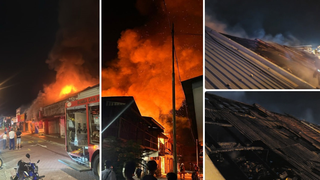 Enam kedai musnah dalam kebakaran di Tanjong Karang