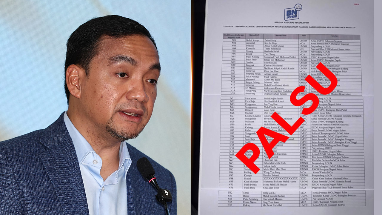 PRN Johor: Senarai calon BN tular palsu, ikuti pengumuman di saluran rasmi - Onn Hafiz