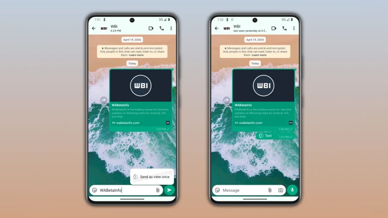 WhatsApp uji fungsi View Once untuk mesej teks