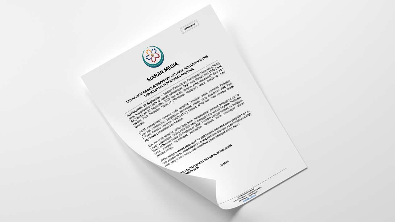 RoS gantung semua aktiviti Perikatan Nasional