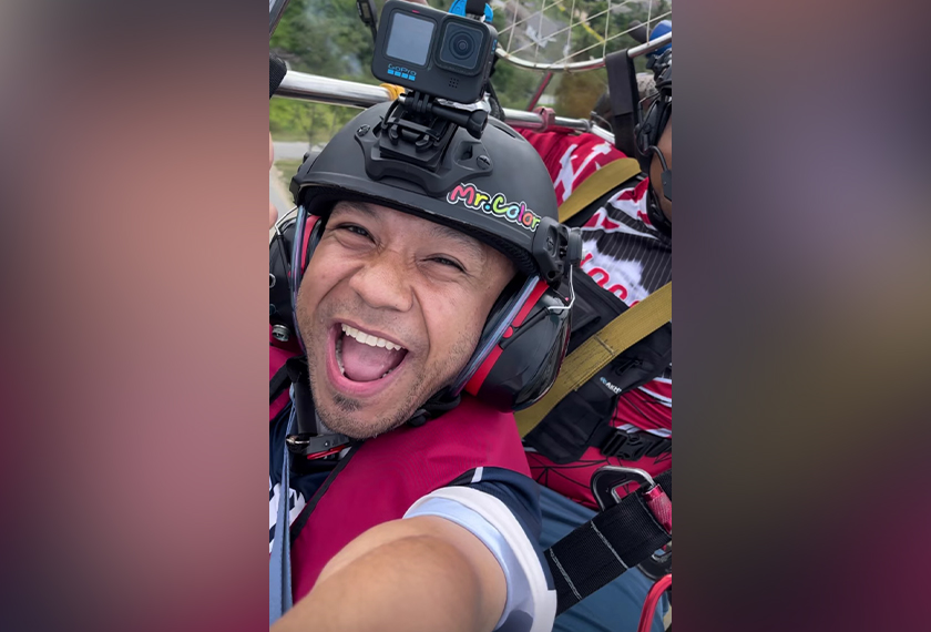  Thr gegar, bersiaran di udara, paramotor