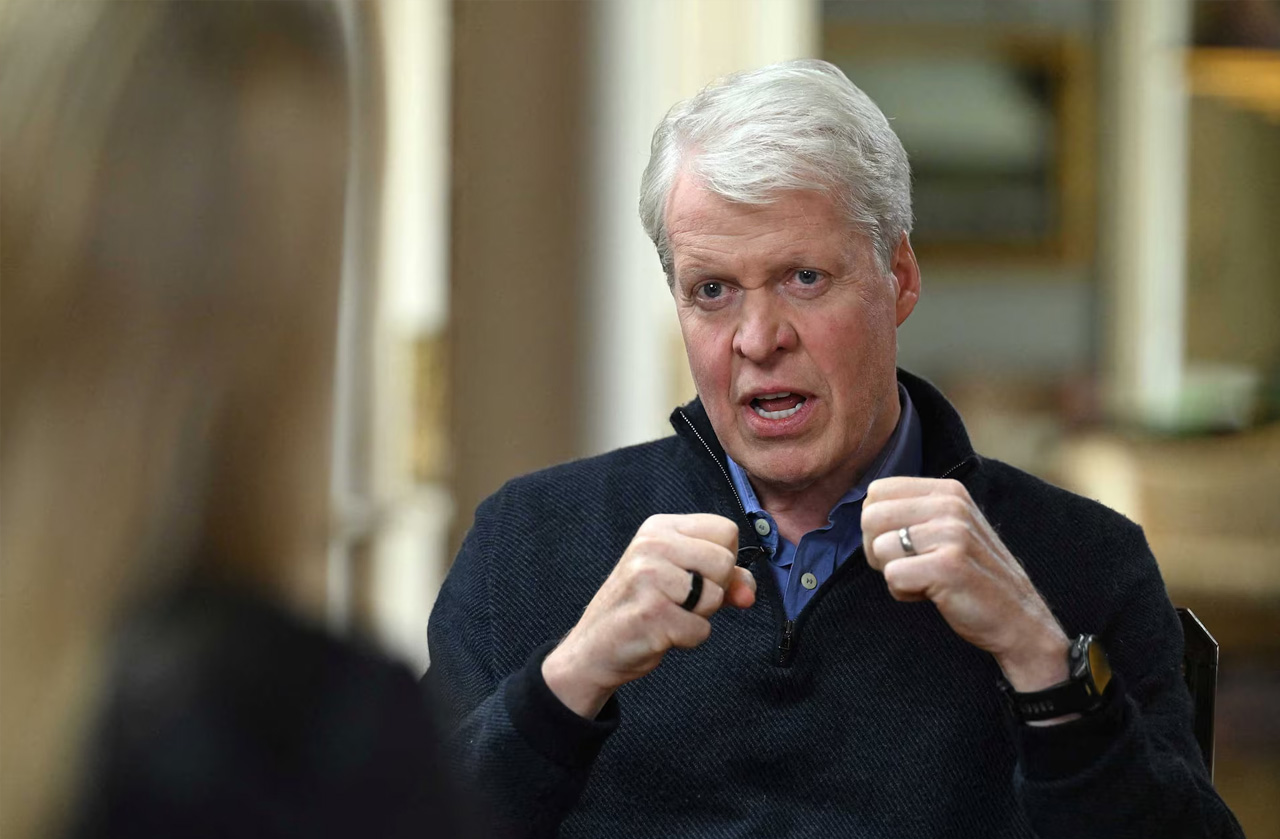 Charles Spencer, the brother of Britain's late Princess Diana is interviewed by journalist Laura Kuenssberg, as part of the documentary "Princess Diana: My Sister’s Story" at the Althorp Estate, Britain, in this handout picture released on September 19, 2026. Jeff Overs/BBC/Handout via REUTERS